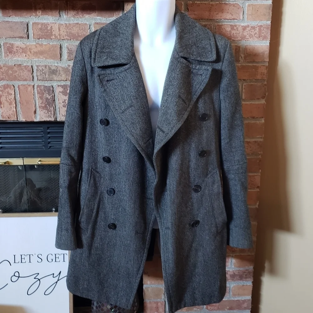 All Saints Wool Herringbone Bramston Coat